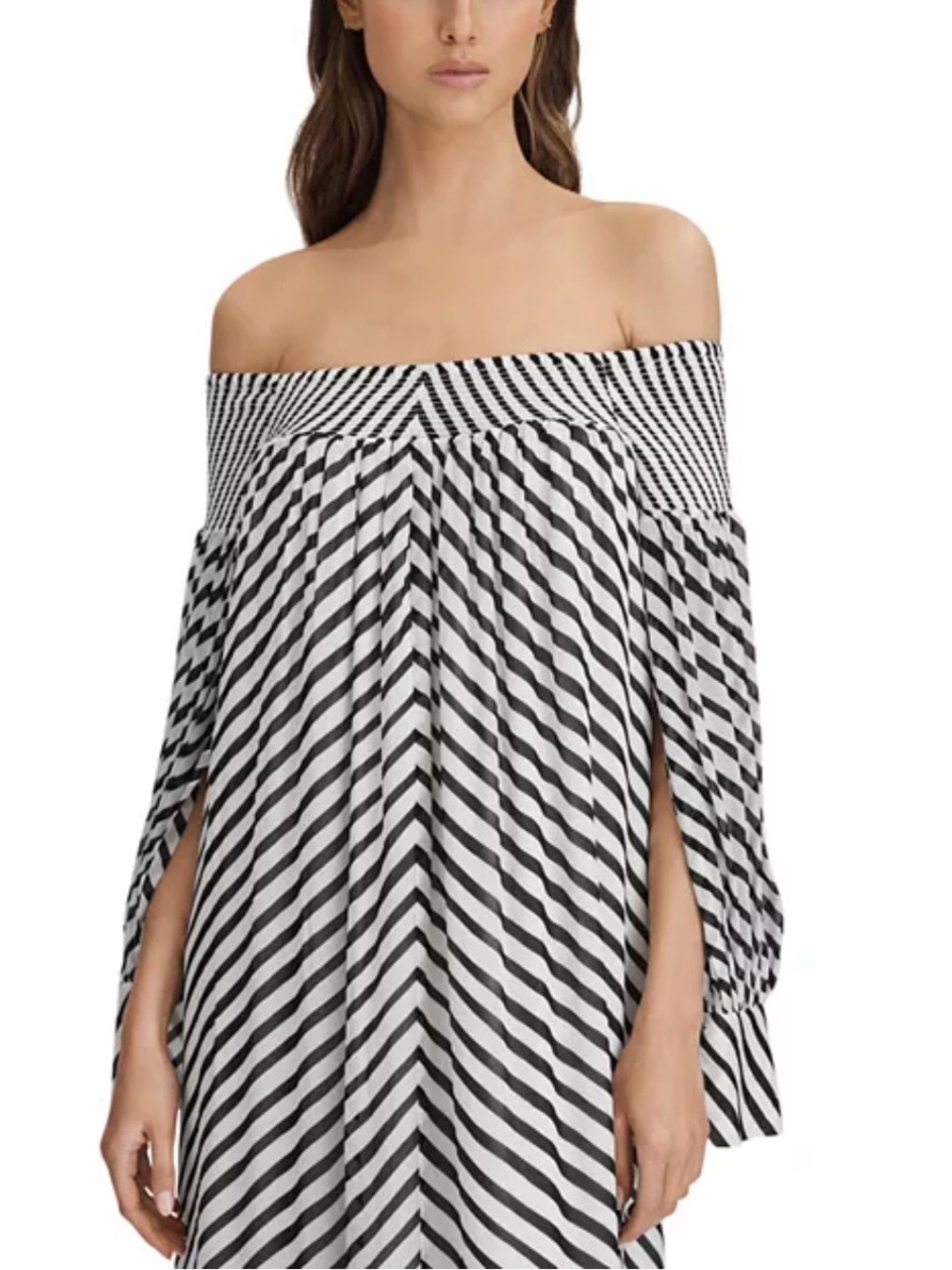 NWT Reiss Fabia Bardot Stripe Maxi Dress M